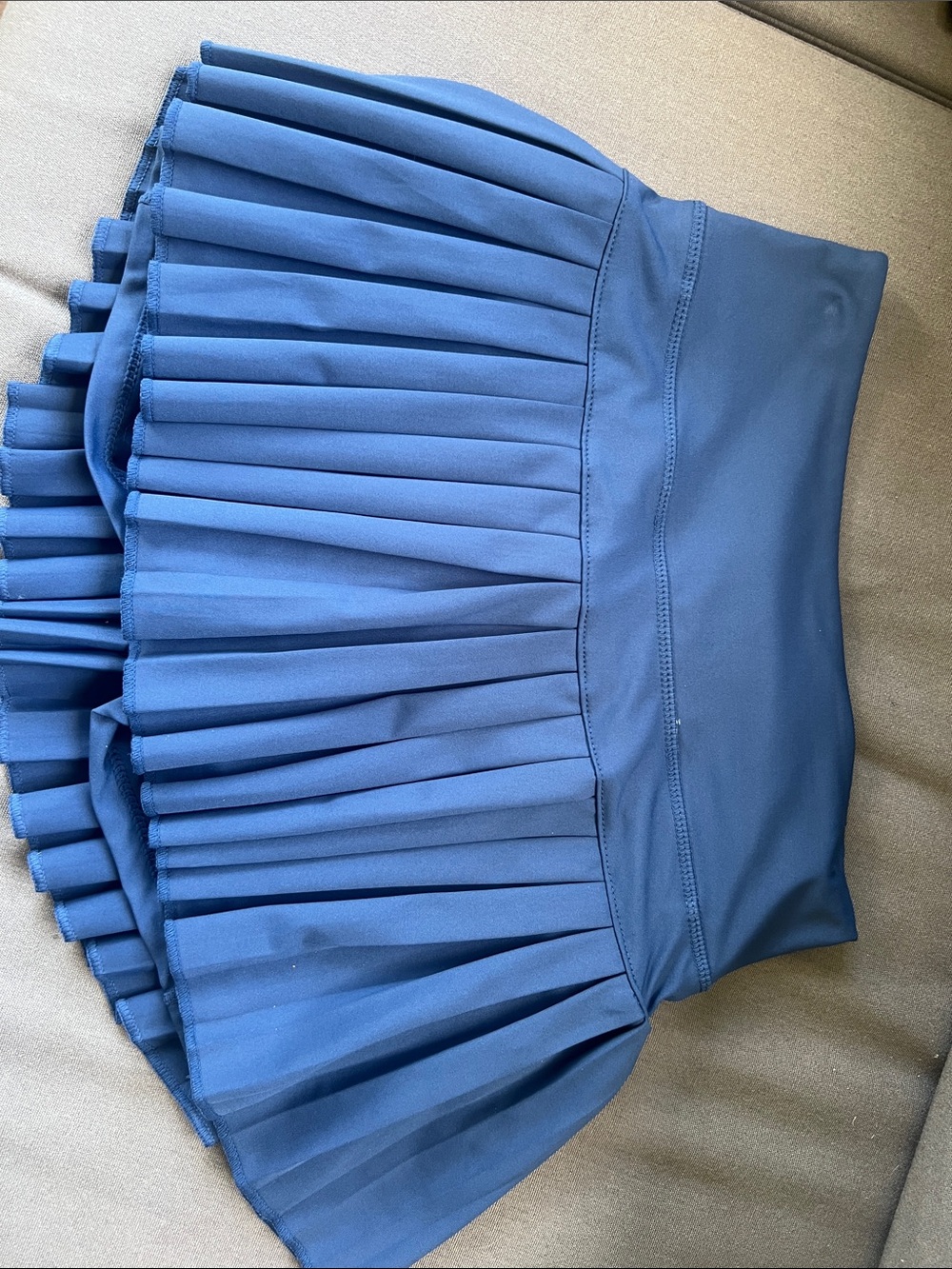 Pleated Skater Mini Skirt - Blue